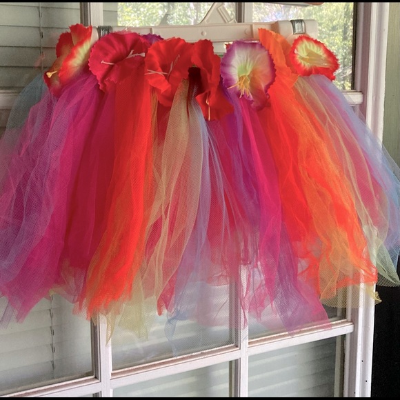 NRFP 🌈 Rainbow Tulle TuTu Hibiscus Flowers 🌸🌈🌸 - Picture 2 of 6